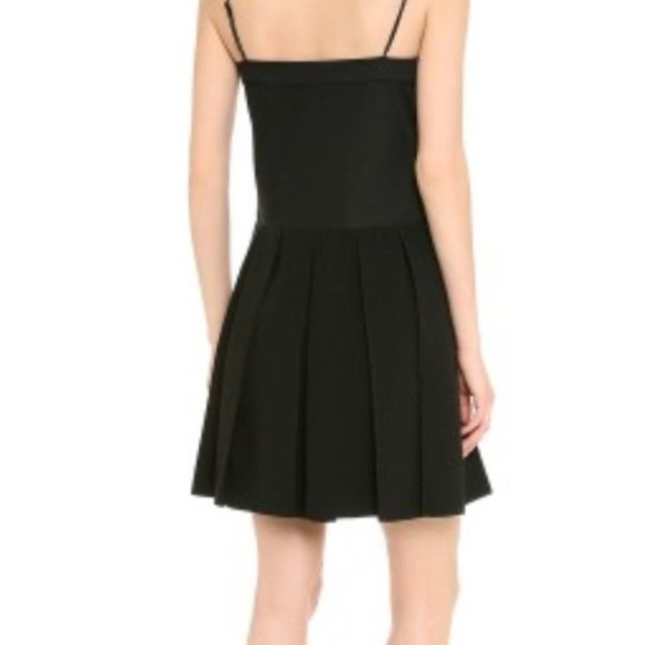 NWT Rag & Bone Black Genuine Leather Top Pleated Skirt Strap Mini 'Paige' Dress - Picture 3 of 10
